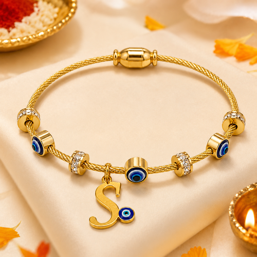Personalized Evil Eye Initial Bracelet