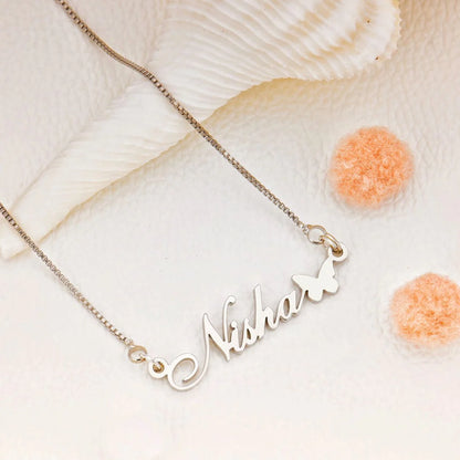 Personalised Butterfly Name Necklace