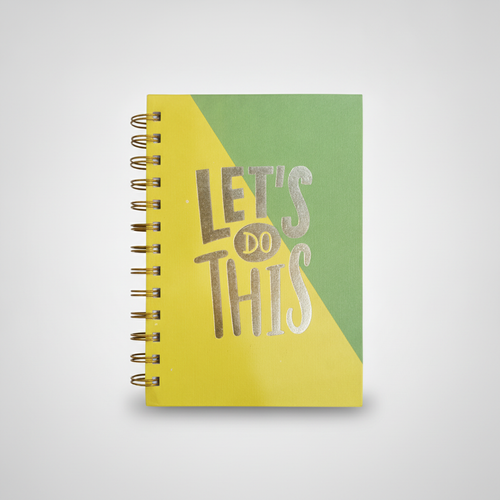 Let's Do This Spiral Diary – Bold Yellow & Green Notebook