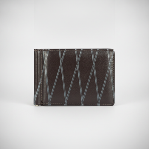 Men's Slim Leather Money Clip Wallet – Diamond Stitch