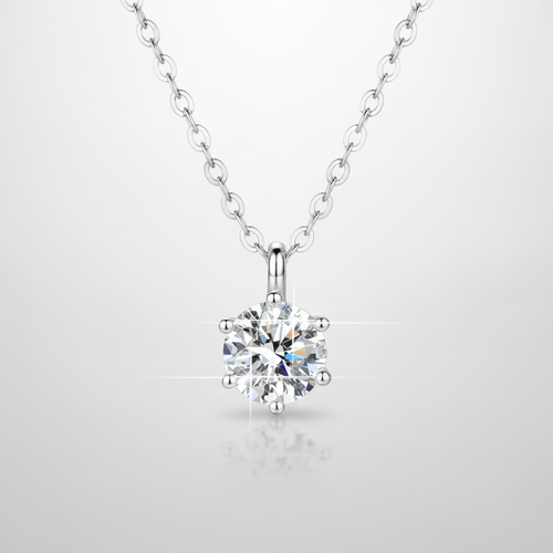 Classic Solitaire Crystal Pendant Necklace for Women