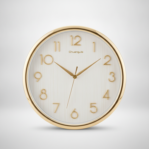 Elegant Gold Wall Clock with White Face – Modern Glam Design