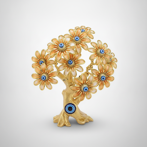 Golden Evil Eye Flower Tree Decorative Figurine