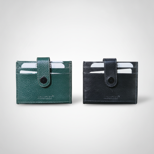 Wrangler Leather Card Holder with Snap Closure