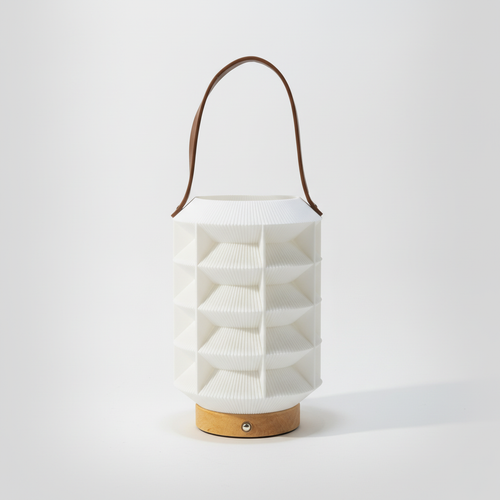 Portable Lantern Table Lamp with USB-C Charging & Leather Handle