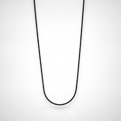 Men's Black Snake Chain Necklace – Sleek & Bold
