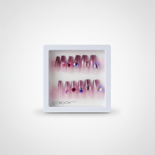 Glam Gem Press-On Nails | Purple Ombre with Jewels