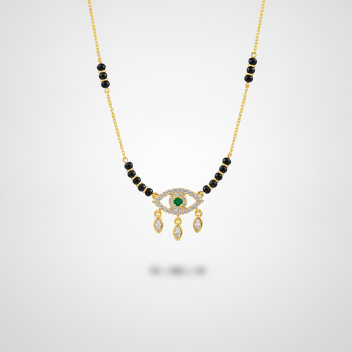 Evil Eye Mangalsutra Pendant Necklace – Gold & Black
