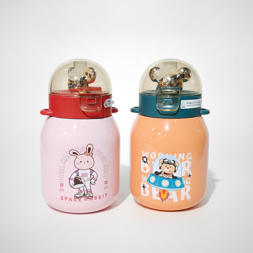 Kids Insulated Sipper Bottle 500ml – Space Rabbit & Bear