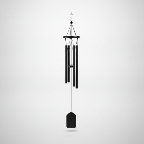 Black Metal Wind Chime with 5 Tubes – Classic Outdoor Décor