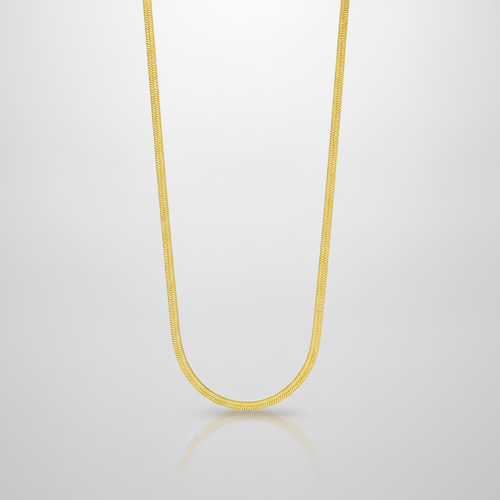Men's Gold Herringbone Snake Chain Necklace