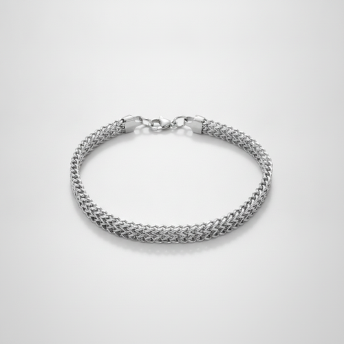 Men's Silver Double Franco Chain Bracelet – Stainless Steel