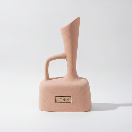 Modern Ceramic Pitcher Vase with Handle – Blush Pink HOME Décor