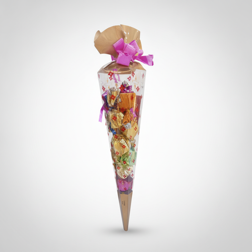 Chocolate Bouquet Gift Cone with Ribbon Bow