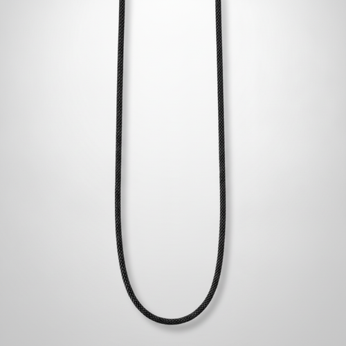 Men's Black Mesh Chain Necklace – Sleek & Modern Style
