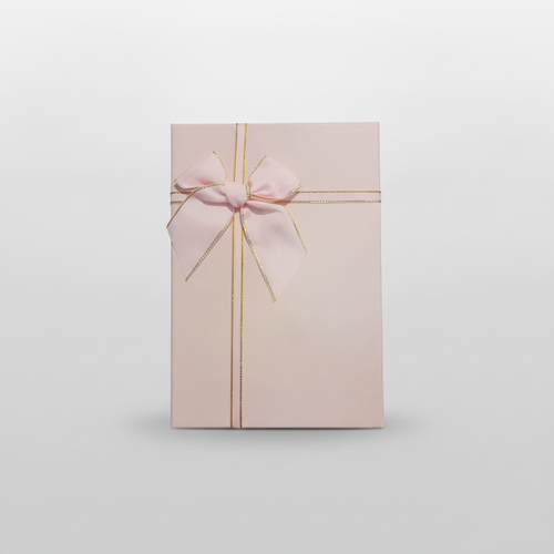 Elegant Pink Gift Hamper Box with Satin Bow & Gold Ribbon