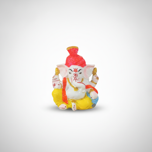 Lord Ganesha Idol Colorful Resin Statue — Home & Car Décor