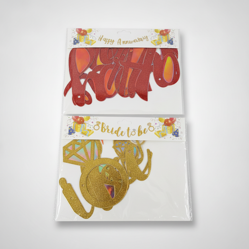 Glitter Celebration Cutout Set – Anniversary & Bride to Be
