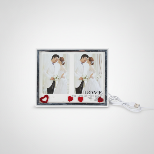 LED Light-Up Wedding Photo Frame with Dual Display