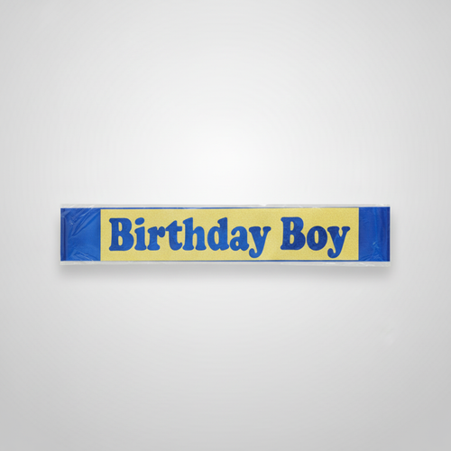 Birthday Boy Sash – Gold & Blue Foil Party Accessory