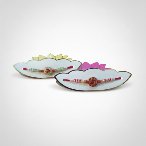 Ik Onkar Rakhi with Beaded Thread – Sikh Symbol Bracelet