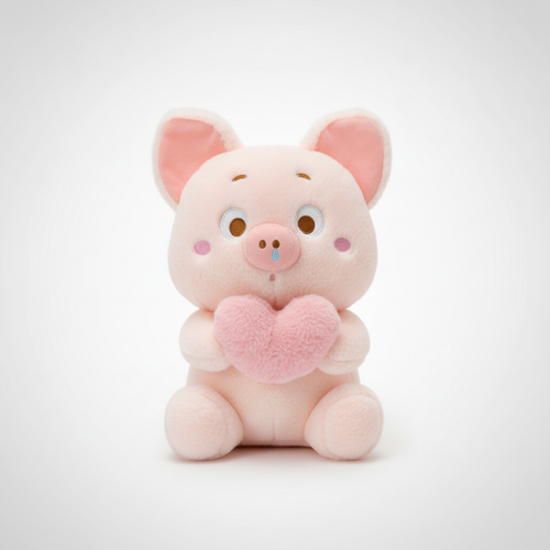Adorable Pink Piglet Plush Toy with Heart – Soft & Cuddly