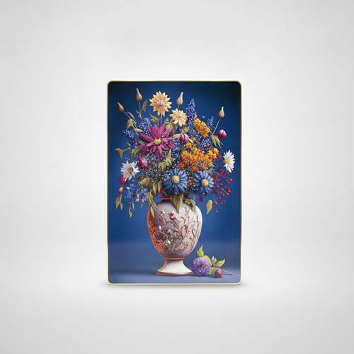 Crystal Floral Vase Decorative Plate – Jeweled Wall Art