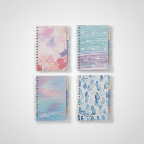 A5 Watercolor Blooming Spiral Diary Notebook