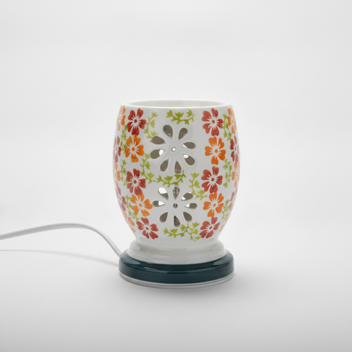 Ceramic Electric Aroma Diffuser – Floral Cut-Out Design