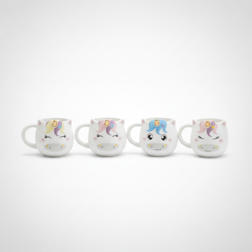 Ceramic Unicorn Mug Set of 4 – Cute Novelty Coffee Cups