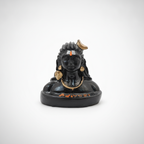 Adiyogi Shiva Resin Figurine – Black & Gold Idol