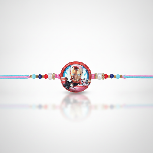 Iron Man Kids Rakhi with Colorful Beads & Thread