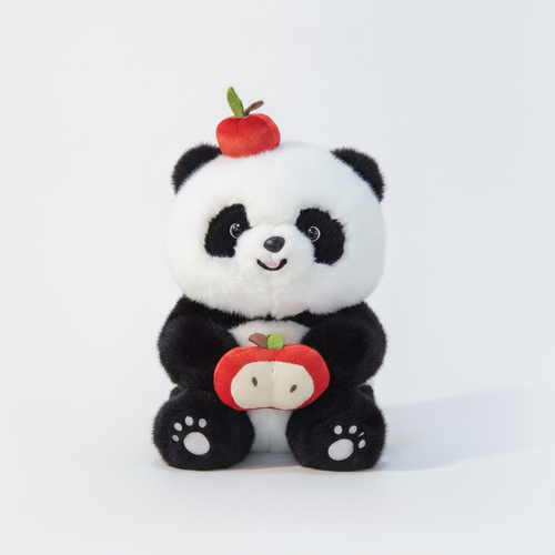 Apple Panda Plush Stuffed Animal Toy – 30 CM Cute Panda Bear