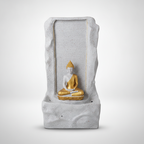 Golden Buddha Waterfall Fountain with LED Light