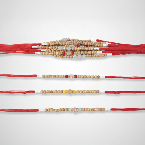 Handcrafted Beaded Rakhi Set – Box of 12