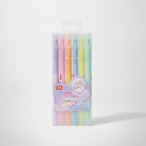 HiMiC Fantasy Double-Headed Erasable Highlighters – 6 Pastel Colors