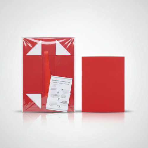 Foldable Magnetic Gift Hamper Box – Red, Large