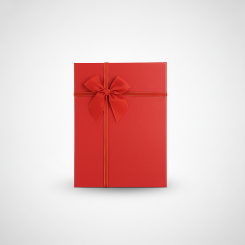 Elegant Red Gift Hamper Box with Satin Bow Ribbon