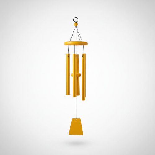 Golden Wind Chime with 5 Aluminum Tubes – Nature's Melody
