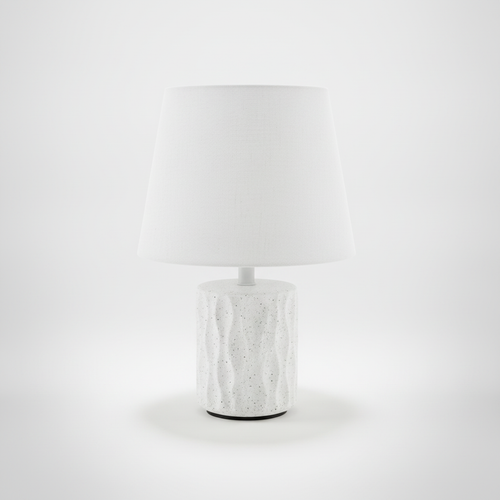 Modern Concrete-Look Table Lamp with Linen Shade