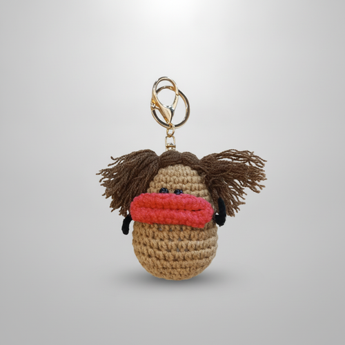 Qurosiya Handmade Crochet Character Keychain Charm