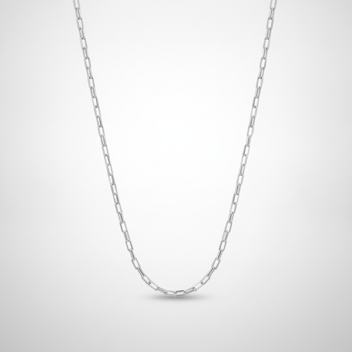 Men's Silver Box Link Chain Necklace