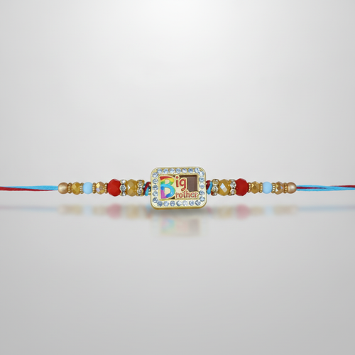 Big Brother Rakhi with Colorful Beads & Crystal Charm