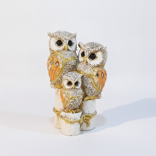 Decorative Owl Family Figurine Showpiece