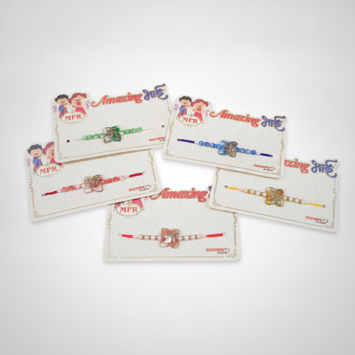 Designer Rakhi Bracelets – Colorful Beaded MPR Collection (Set of 5)