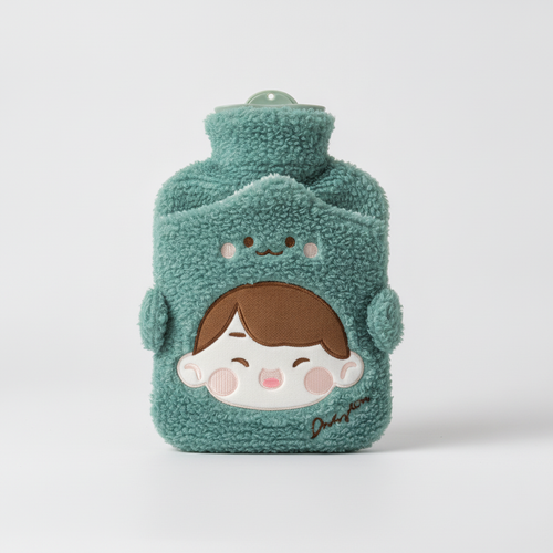 Cute Cartoon Plush Hot Water Bottle with Cozy Cover