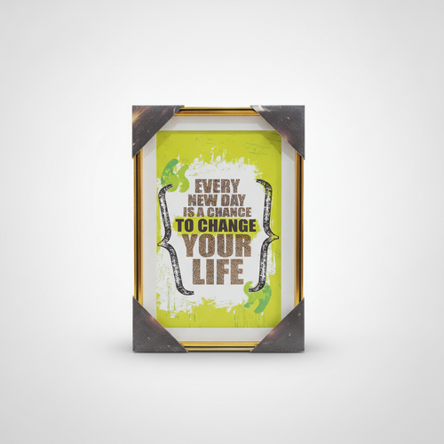 Motivational Quote Framed Wall Art – Change Your Life