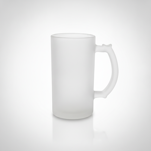 Frosted Glass Beer Mug with Classic Handle
