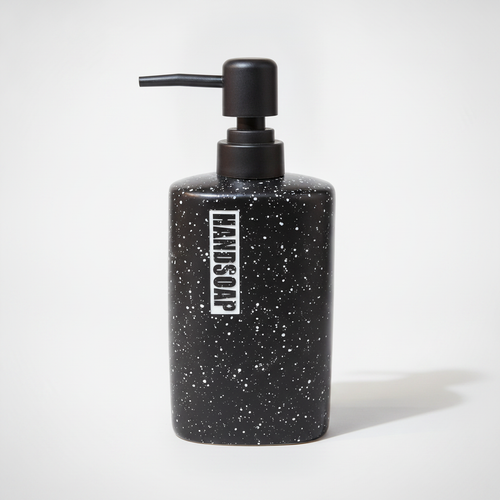 Black Speckled Ceramic Hand Soap Dispenser with Pump