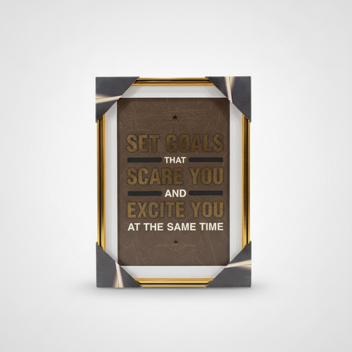 Motivational Framed Wall Art – Set Goals Quote Poster